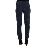 Peserico Elegant Tapered Cotton Blend Pants Peserico Dark Slate Gray