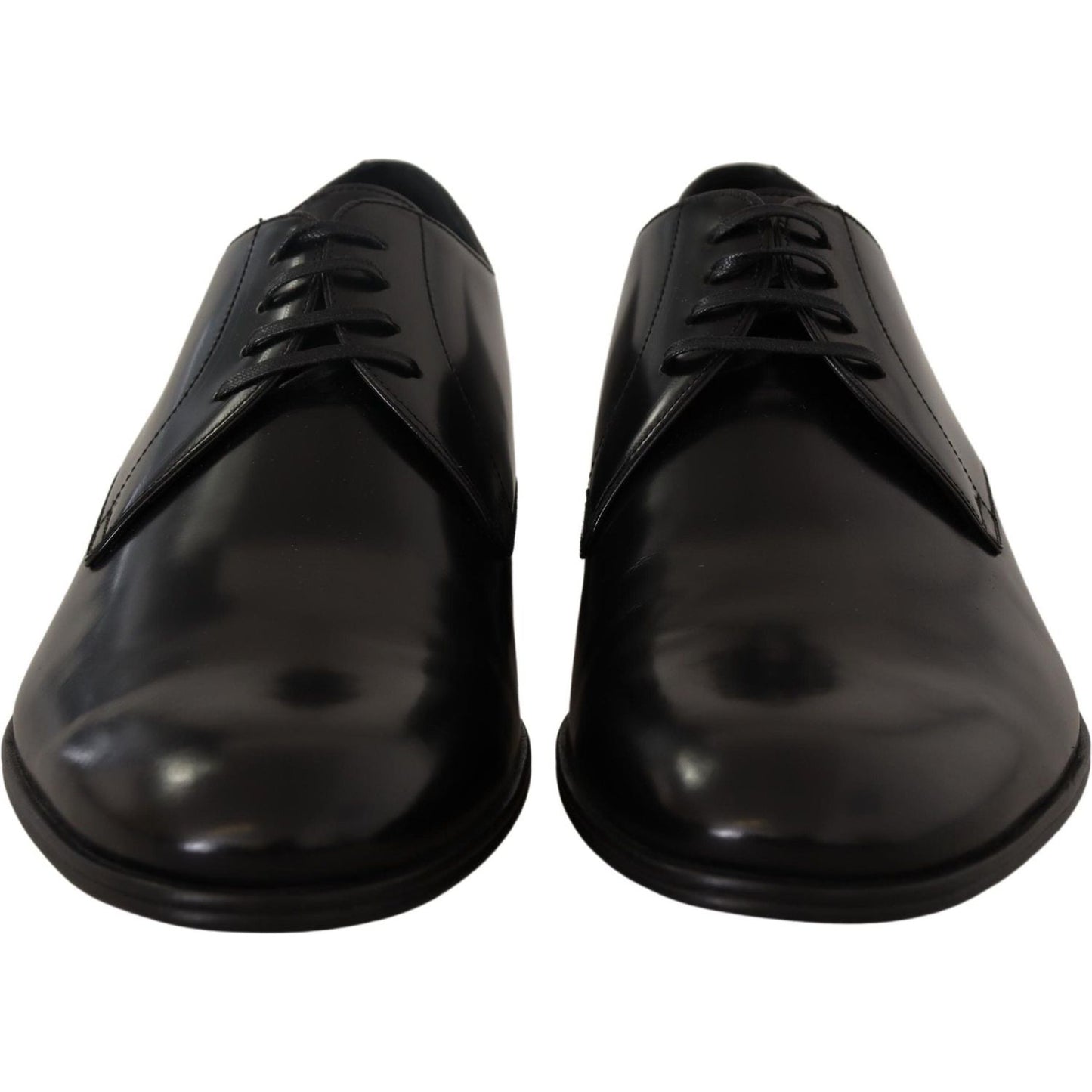 Dolce & Gabbana Black Leather Lace Up Formal Derby Shoes MV4520- 39.5