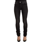 GF Ferre Black Washed Mid Waist Cotton Denim Skinny Jeans PAN72214 - 26