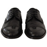 Dolce & Gabbana Black Exotic Leather Lace Up Formal Derby Shoes MV4494 - 44