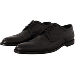 Dolce & Gabbana Black Exotic Leather Lace Up Formal Derby Shoes MV4494 - 44