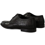 Dolce & Gabbana Black Exotic Leather Lace Up Formal Derby Shoes MV4494 - 44