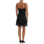 Dolce & Gabbana Black Silk Blend Lace Trim Chemise Lingerie Dress BIK083 - 3