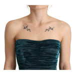 Dolce & Gabbana Turquoise Bustier Bodice Draped Midi Dress. DR28617##2- 42