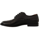 Dolce & Gabbana Black Leather Wingtip Mens Formal Derby Shoes MV4692 - 39