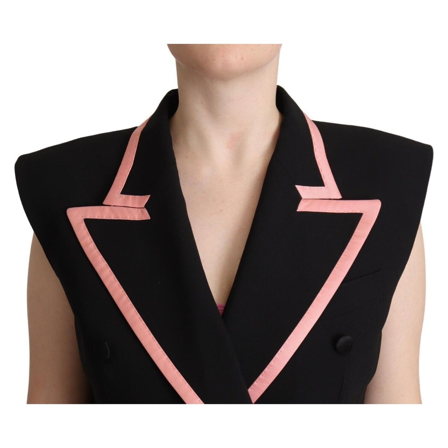 Dolce & Gabbana Black Wool Blend Sleeveless Jumpsuit Dress