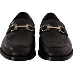 Salvatore Ferragamo Suave Black Leather Gancio Bit Loafers 8057553788581
