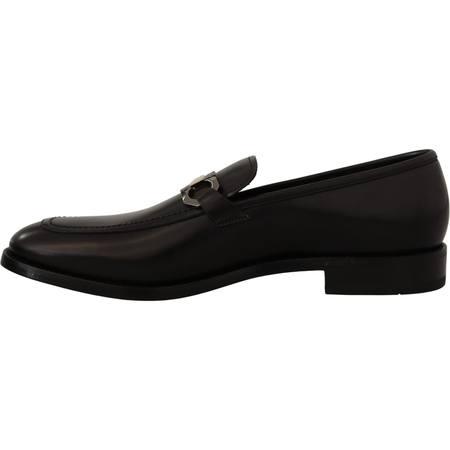 Salvatore Ferragamo Suave Black Leather Gancio Bit Loafers 8057553788581