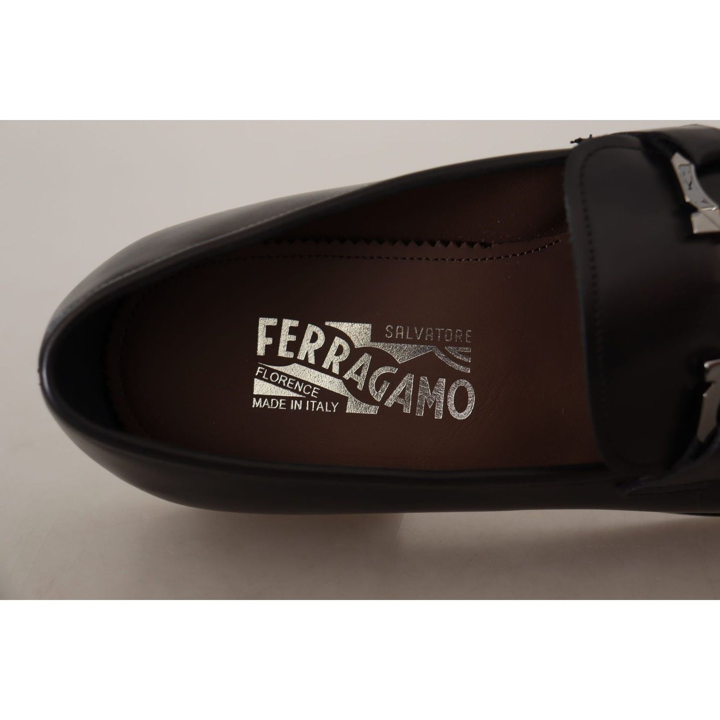 Salvatore Ferragamo Suave Black Leather Gancio Bit Loafers 8057553788581