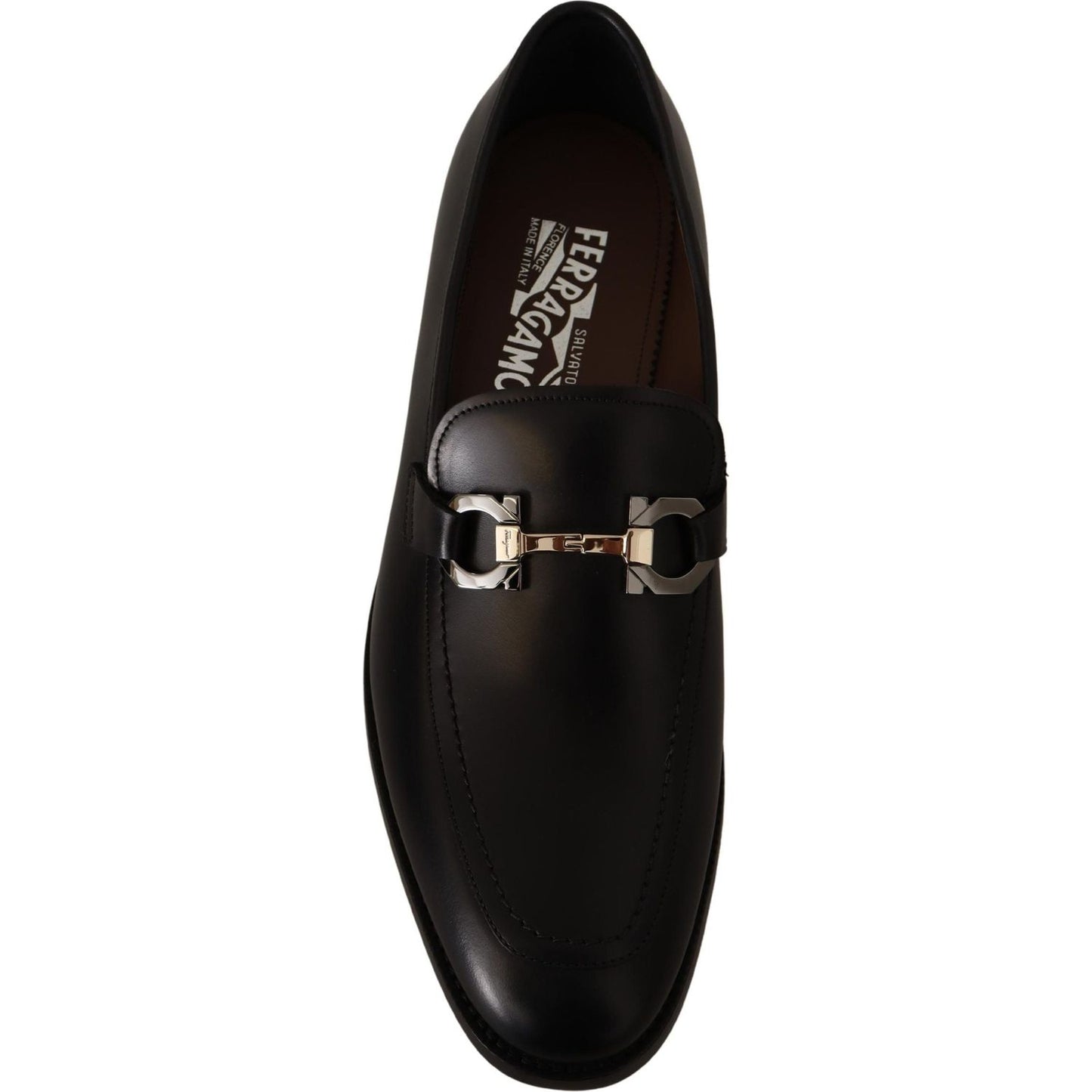 Salvatore Ferragamo Suave Black Leather Gancio Bit Loafers 8057553788581