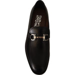 Salvatore Ferragamo Suave Black Leather Gancio Bit Loafers 8057553788581