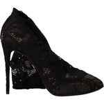Dolce & Gabbana Black Stretch Socks Taormina Lace Boots Shoes LA9030-36