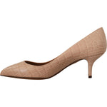 Dolce & Gabbana Beige Leather Pointed Heels Pumps Shoes LA9810- 36.5