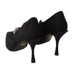 Dolce & Gabbana Black Lace Crystals Heels Mary Jane Pumps Shoes LA9842 - 38