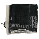 Costume National Dark Gray Wool Foulard Branded Scarf MS1656