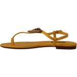 Dolce & Gabbana Mustard Leather Devotion Flats Sandals Shoes LA9729 - 35