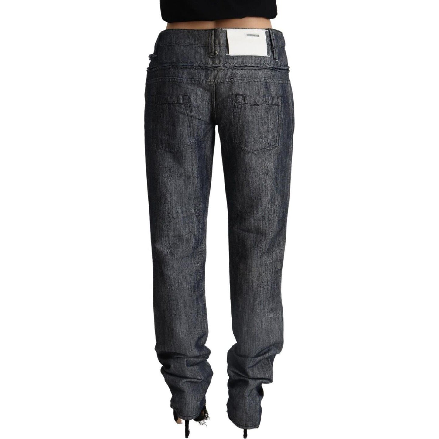Acht Dark Gray Ramie Mid Wide Waist Straight Denim Jeans PAN71813 - 26
