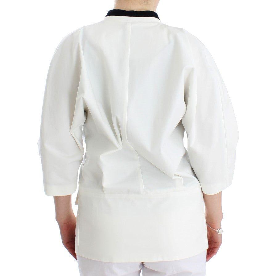 Andrea Pompilio White Cotton Blend Oversized Blazer Jacket SIG12655-3