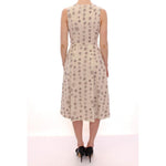 Andrea Incontri White Printed Shift V-neck Sheath Dress MOM10154-2