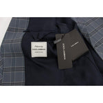 Dolce & Gabbana Blue Checkered Slim Fit Blazer Jacket GTT10074