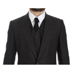 Dolce & Gabbana Gray Slim Fit Linen Blazer Jacket GTT10108-4