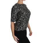 Dolce & Gabbana Black Musical Instruments Print Silk Blouse TSH2894- 36