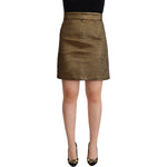 Boutique Moschino Black Gold A-line Above Knee Casual Skirt SKI1641 - 42