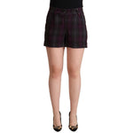 BENCIVENGA Multicolor Mid Waist Checkered Shorts BENCIVENGA Tan