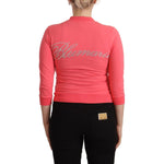 Blumarine Pink 3/4 Sleeve Zip Embellished Sweater JKT3201 - 40