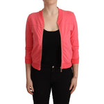 Blumarine Pink 3/4 Sleeve Zip Embellished Sweater JKT3201 - 40