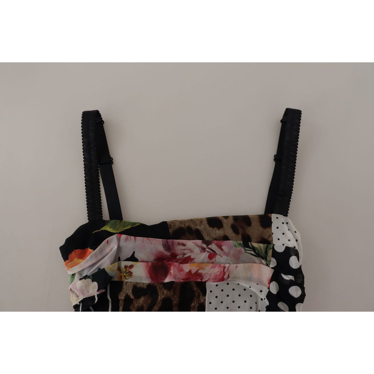 Dolce & Gabbana Multicolor Pachwork Midi Floral Silk Leopard Bodycon Dress DR28750- 40