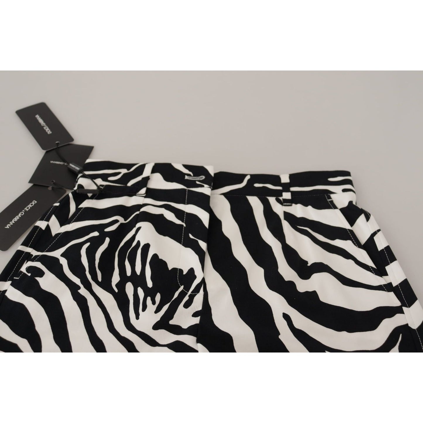 Dolce & Gabbana Black White Cotton Stretch Hot Pants Shorts SKI1831- 44