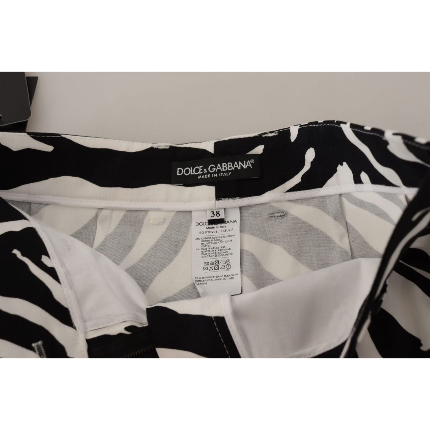 Dolce & Gabbana Black White Cotton Stretch Hot Pants Shorts SKI1831- 44