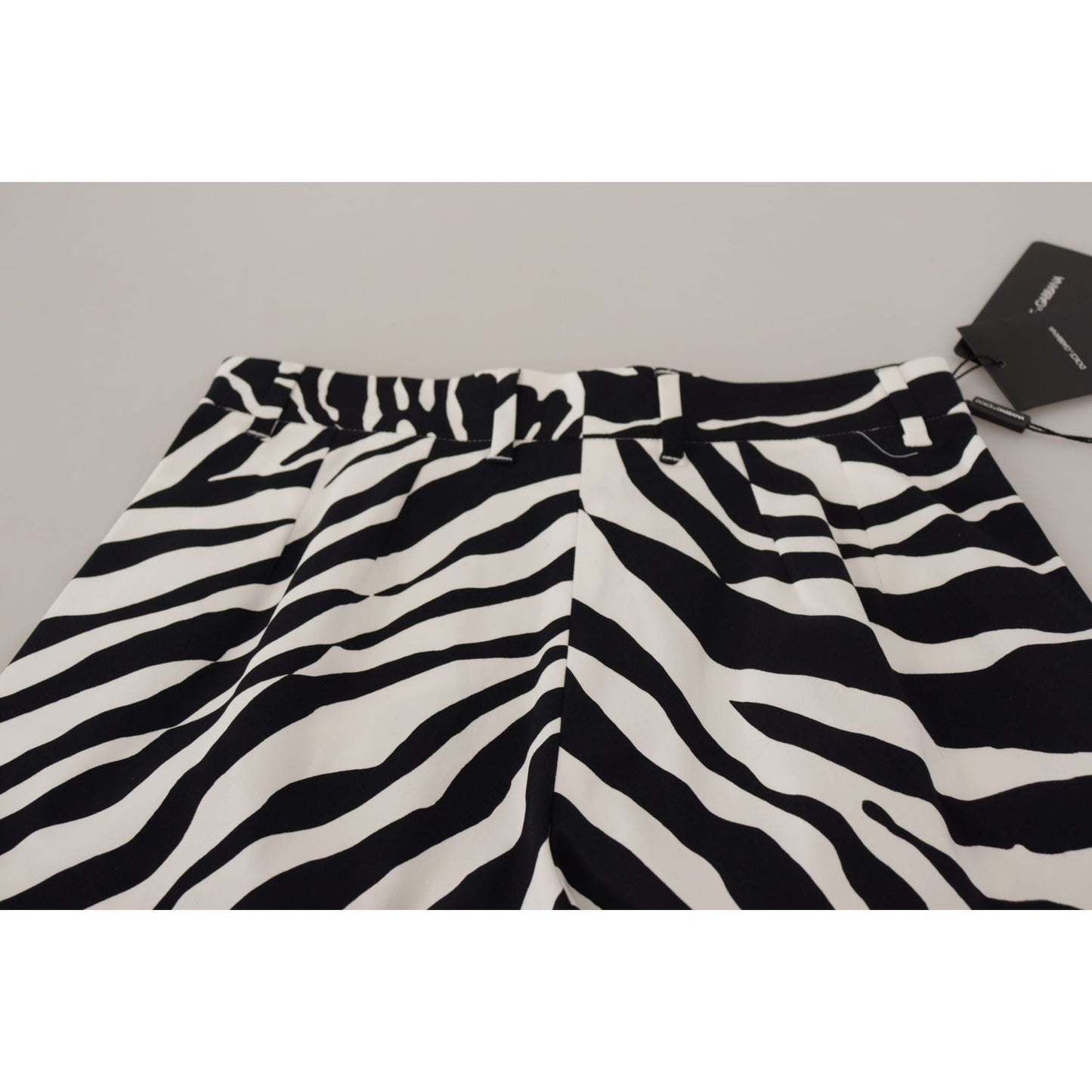 Dolce & Gabbana Black White Cotton Stretch Hot Pants Shorts SKI1831- 44