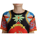 Dolce & Gabbana Multicolor Soldier Carretto Silk Top T-shirt TSH7814- 36