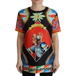 Dolce & Gabbana Multicolor Soldier Carretto Silk Top T-shirt TSH7814- 36