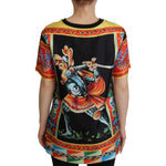 Dolce & Gabbana Multicolor Soldier Carretto Silk Top T-shirt TSH7814- 36