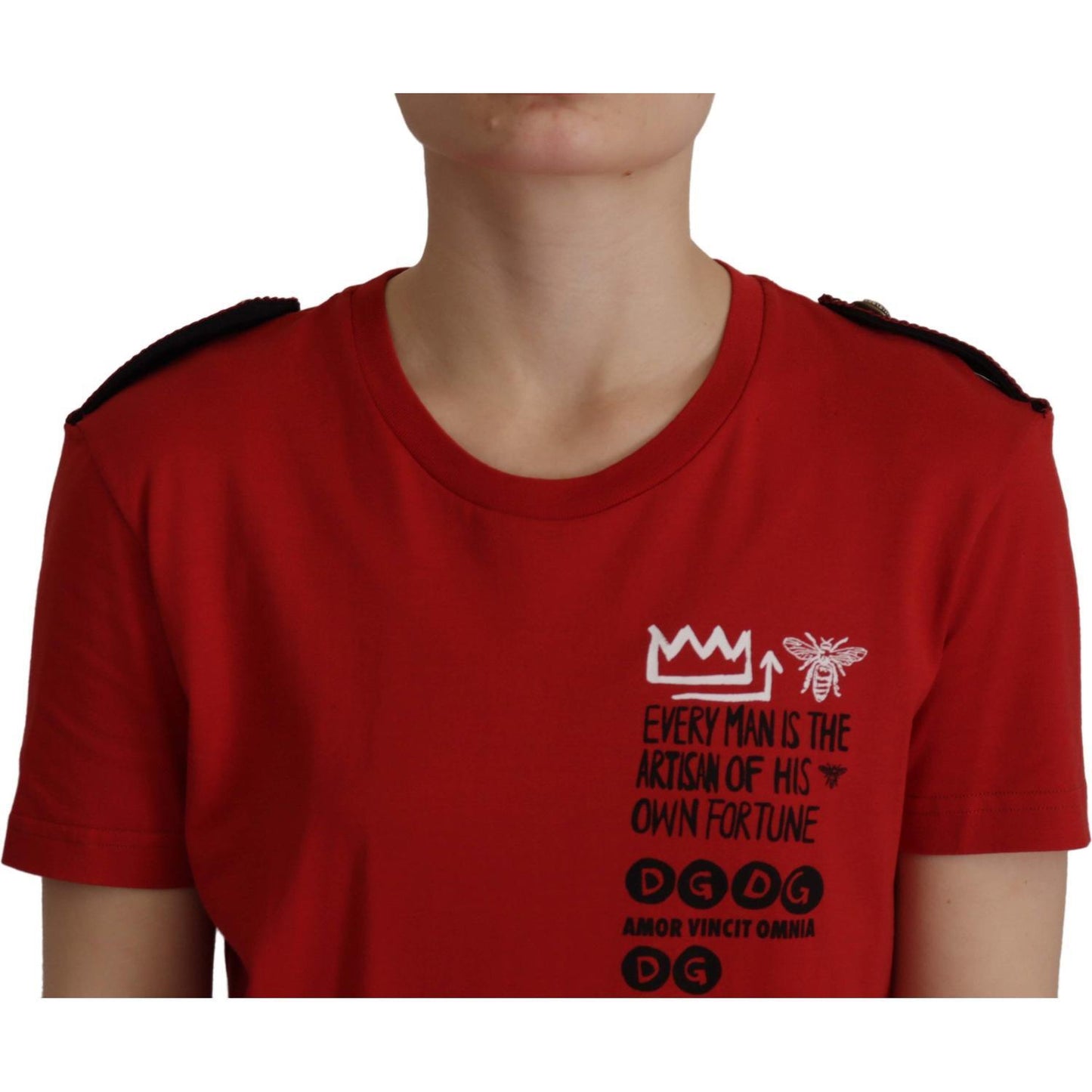 Dolce & Gabbana Red Amor Vincit Omnia Crewneck T-shirt TSH7845- 36