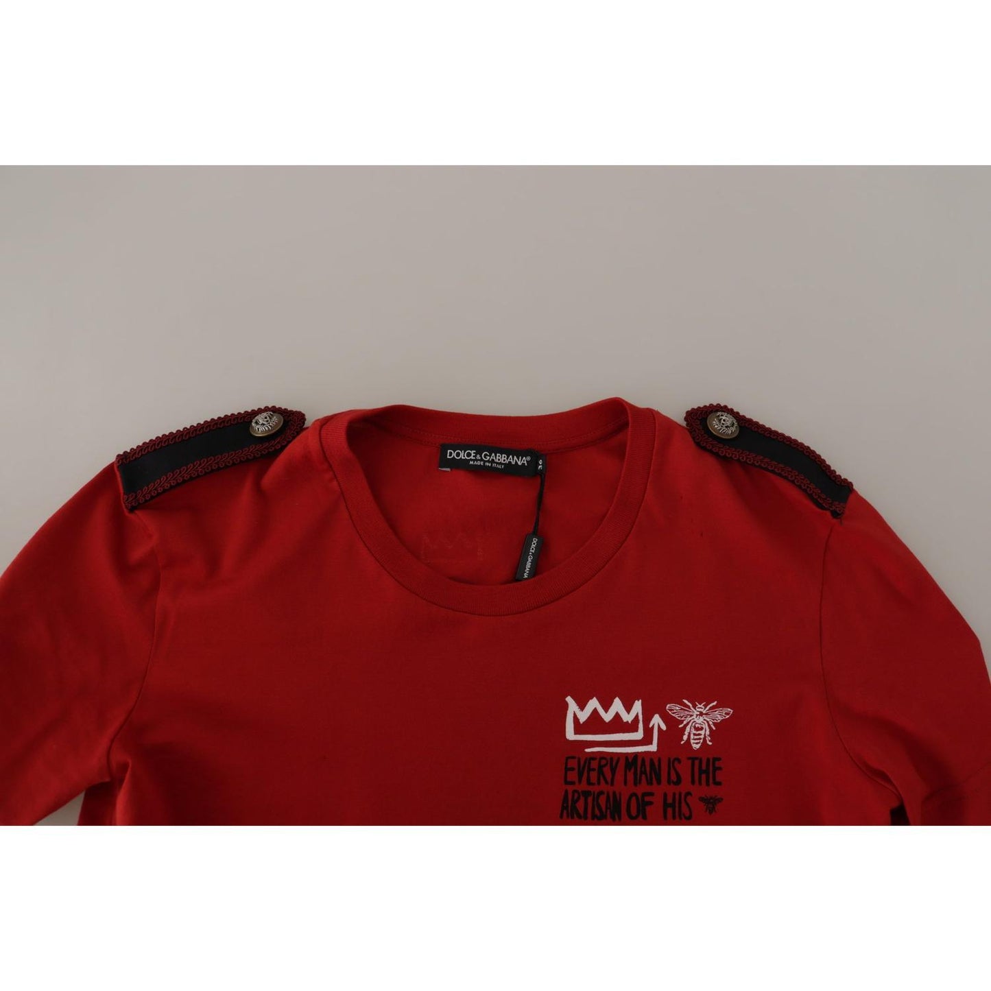 Dolce & Gabbana Red Amor Vincit Omnia Crewneck T-shirt TSH7845- 36