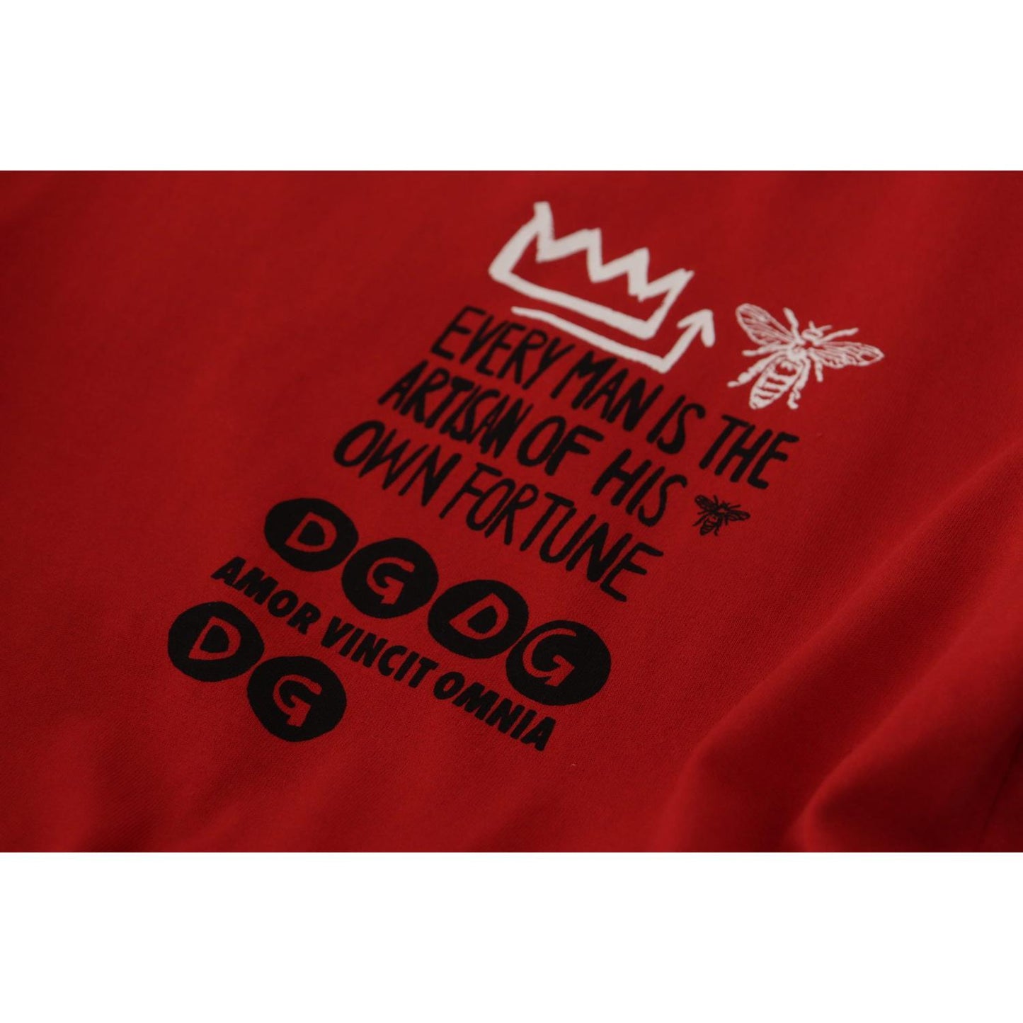 Dolce & Gabbana Red Amor Vincit Omnia Crewneck T-shirt TSH7845- 36
