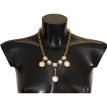 Dolce & Gabbana Gold Clock Statement Crystal Chain Necklace SMY100954