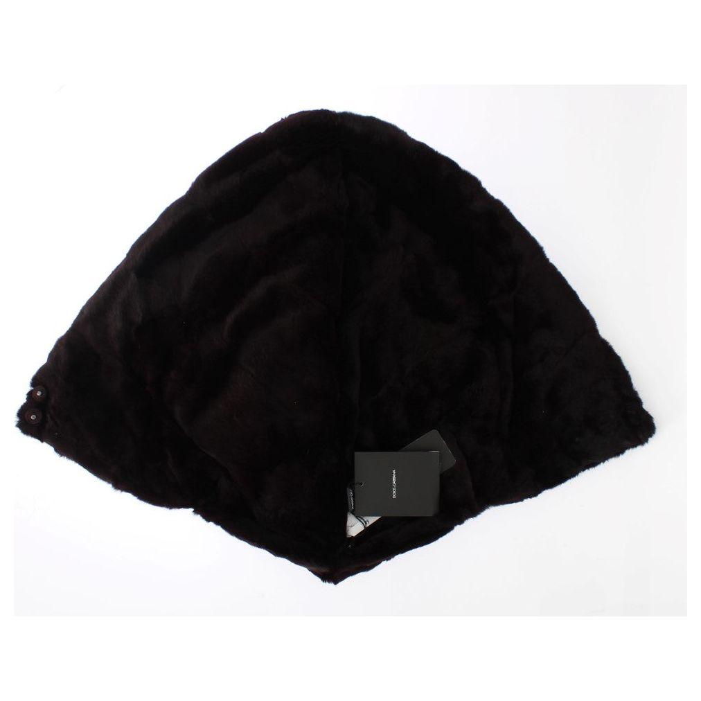Dolce & Gabbana Purple Weasel Fur Crochet Hood Scarf Hat SIG18220