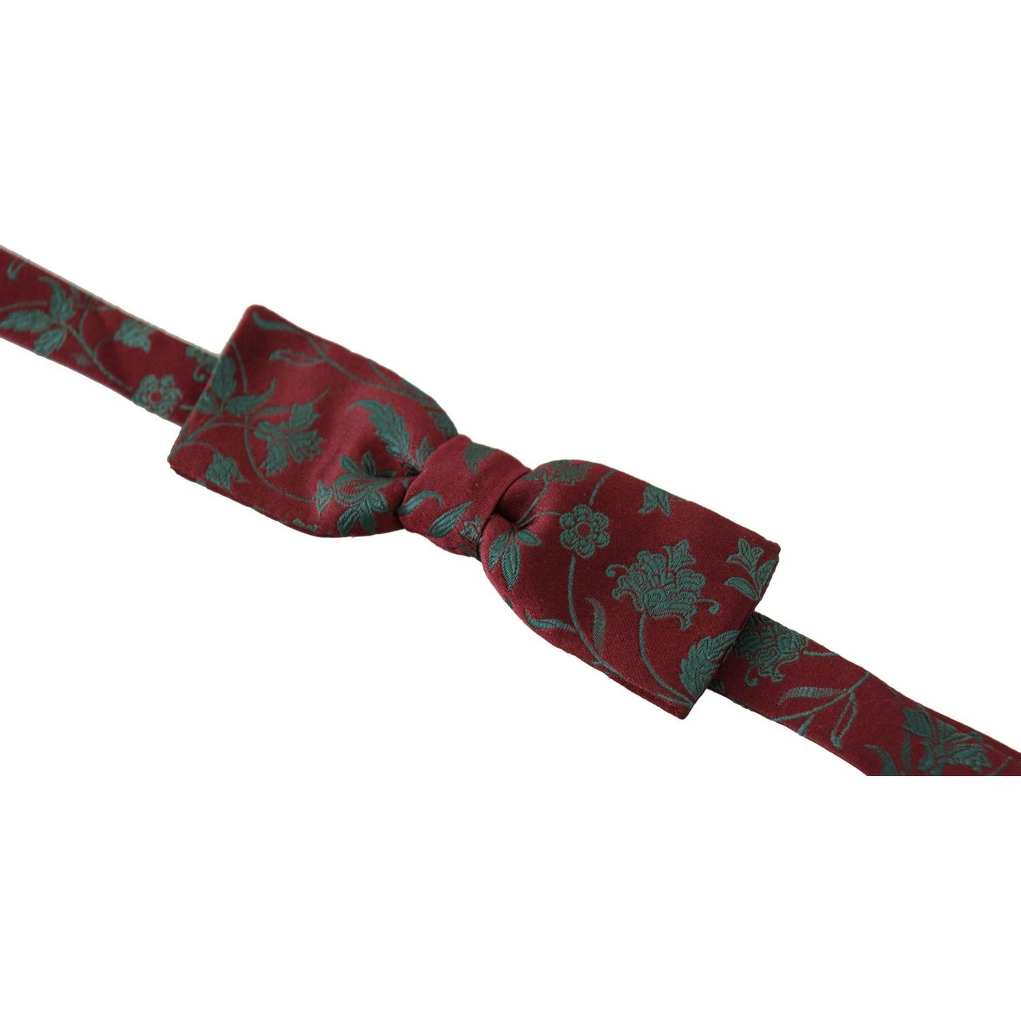 Dolce & Gabbana Maroon Pattern Adjustable Neck Papillon Bow Tie FT3573