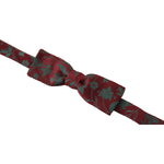 Dolce & Gabbana Maroon Pattern Adjustable Neck Papillon Bow Tie FT3573