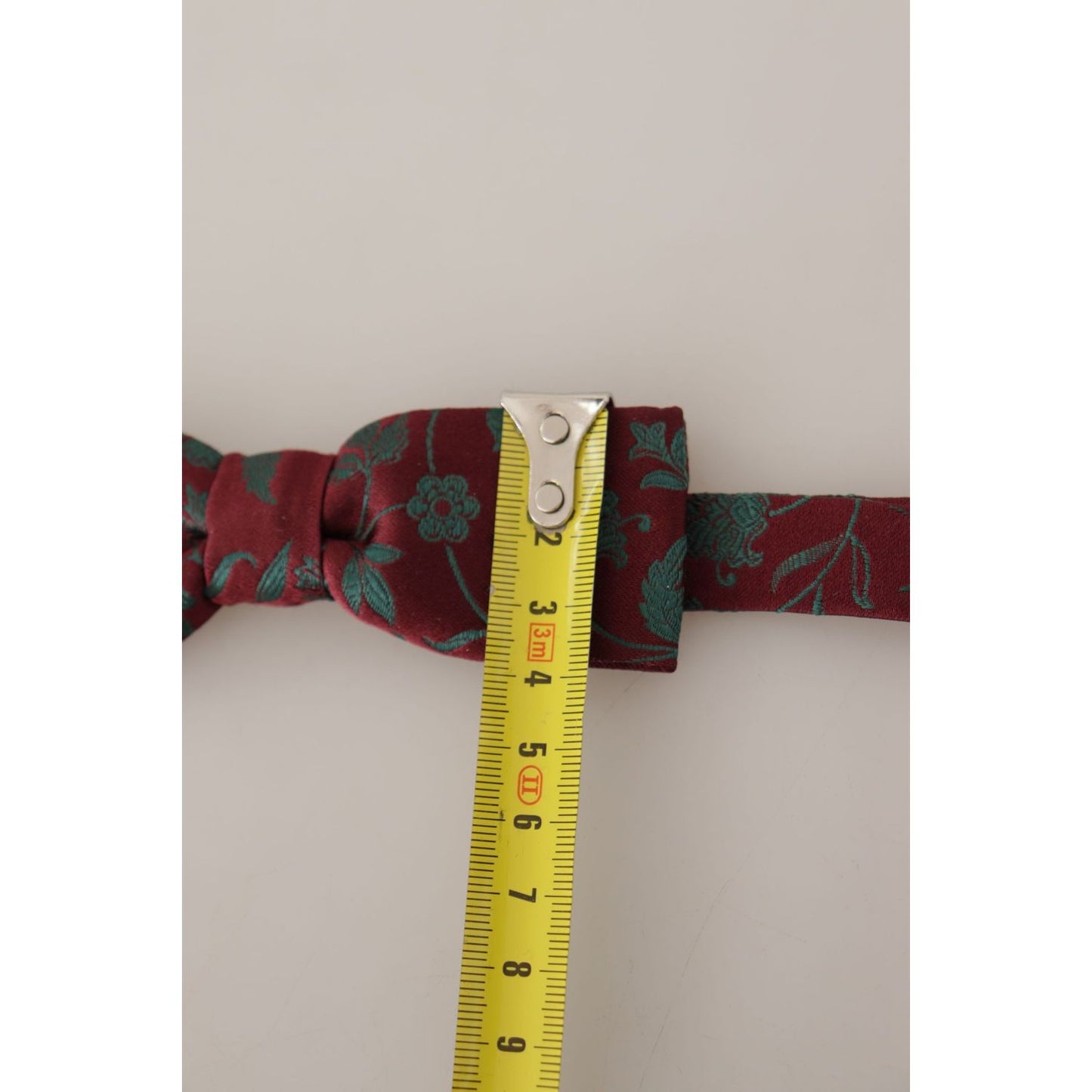 Dolce & Gabbana Maroon Pattern Adjustable Neck Papillon Bow Tie FT3573