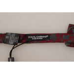 Dolce & Gabbana Maroon Pattern Adjustable Neck Papillon Bow Tie FT3573