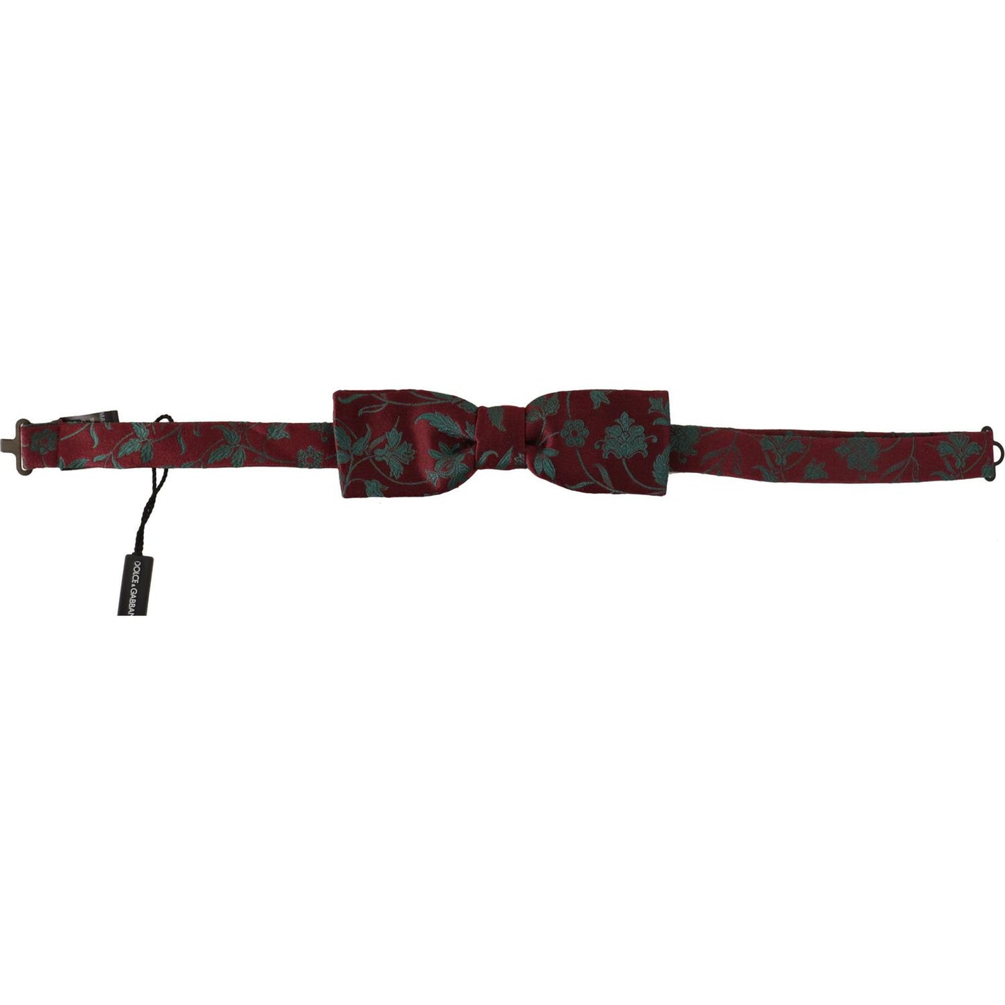Dolce & Gabbana Maroon Pattern Adjustable Neck Papillon Bow Tie FT3573