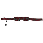 Dolce & Gabbana Maroon Pattern Adjustable Neck Papillon Bow Tie FT3573