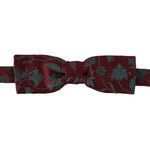 Dolce & Gabbana Maroon Pattern Adjustable Neck Papillon Bow Tie FT3573