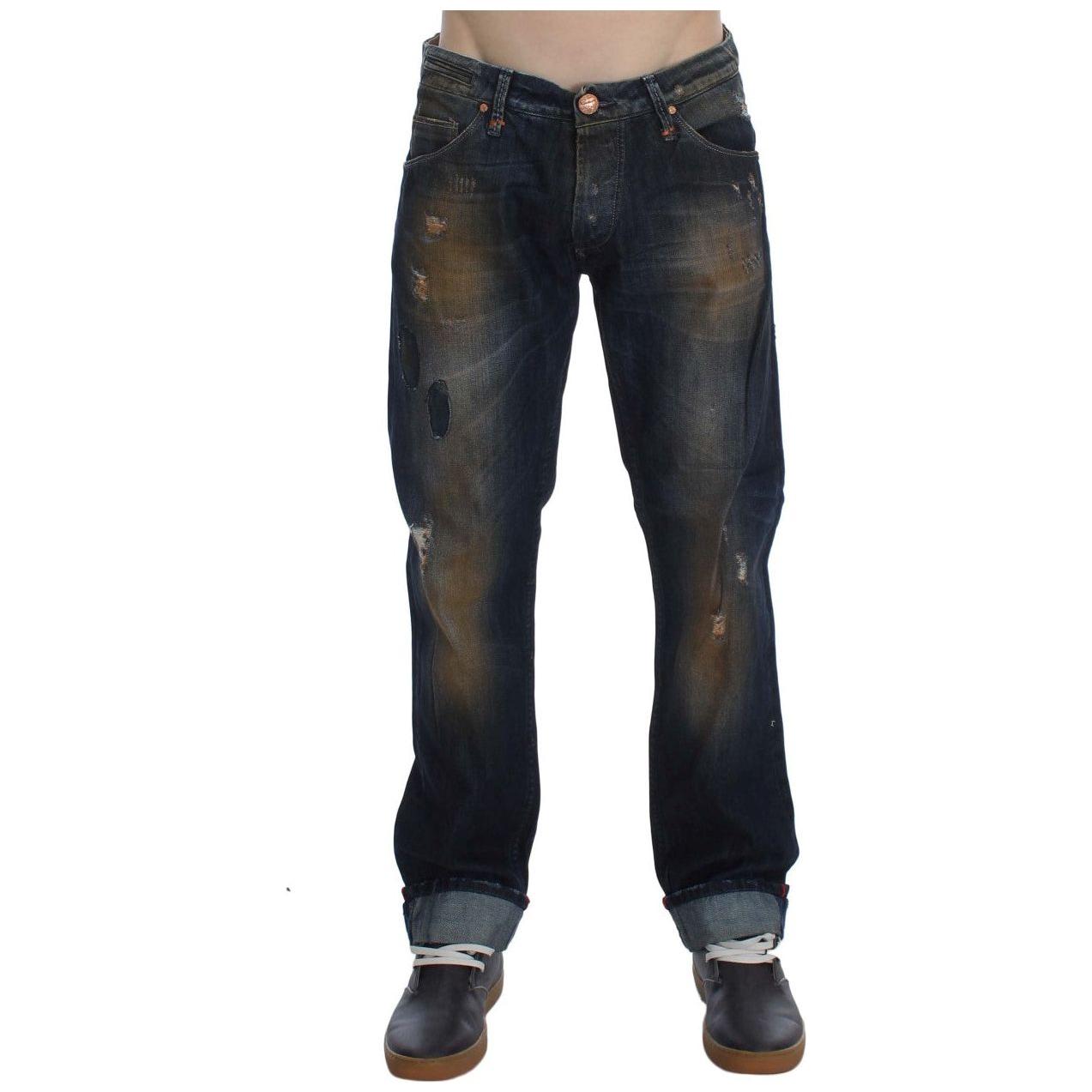Acht Blue Wash Cotton Regular Straight Fit Jeans SIG30481-1